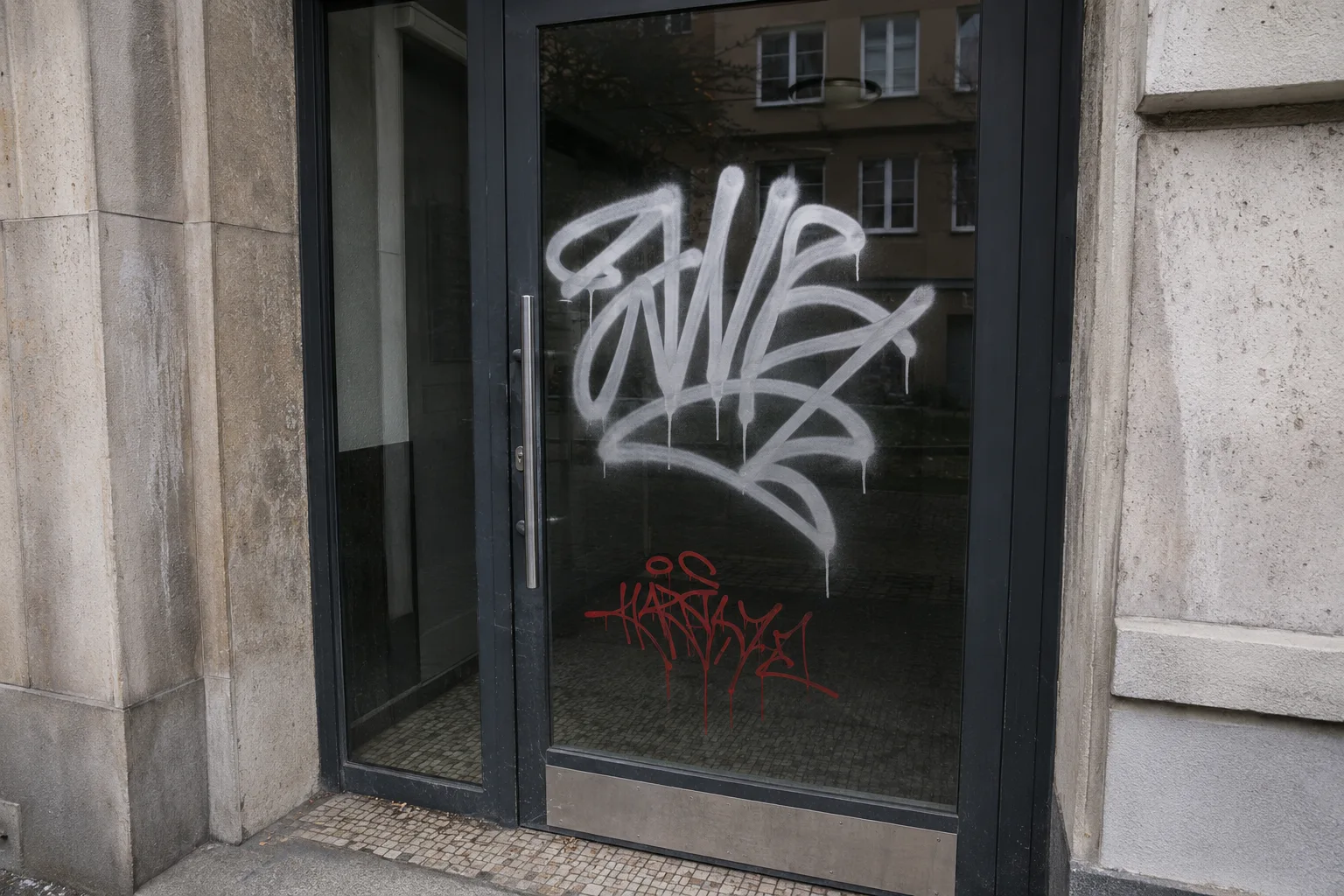 Kreuzberg vor Graffitientfernung